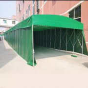 推拉伸缩雨棚物流仓库工地移动篷展会棚排档蓬布