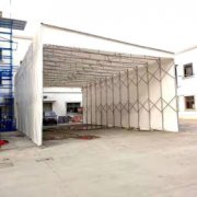 推拉伸缩雨棚物流仓库工地移动篷展会棚排档蓬布